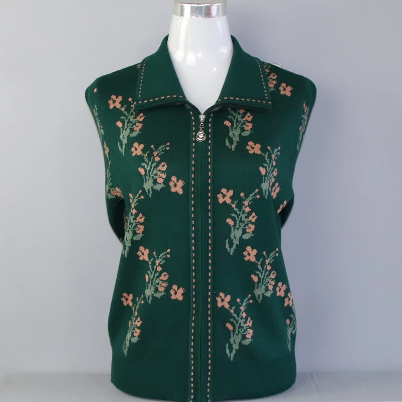 中老年人秋冬季针织开衫女奶奶装外套老太太上衣服妈妈毛针衫洋气