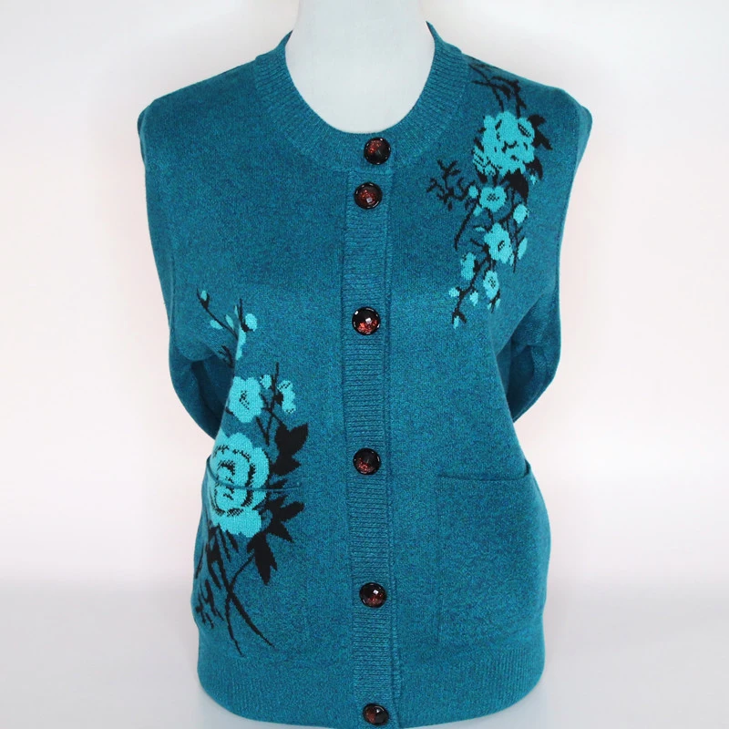 奶奶秋装针织衫开衫中老年人女妈妈婆婆加厚毛衣外套老人衣服冬