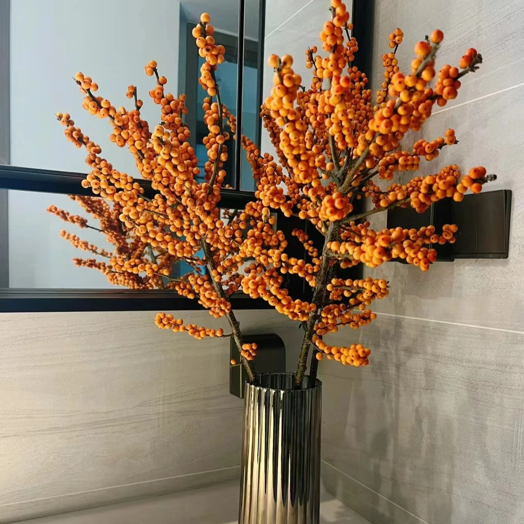 【橙色冬青】水培植物龙柳鲜切枝鲜花水养绿植室内泡水长根家居装饰