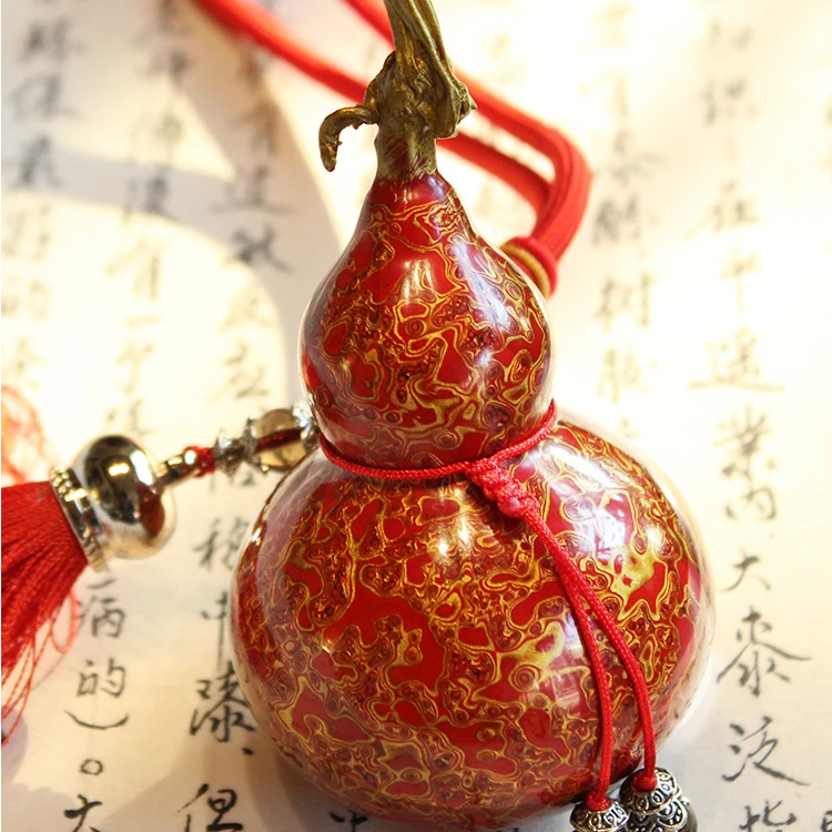 平遥推光漆器犀皮小葫芦挂件