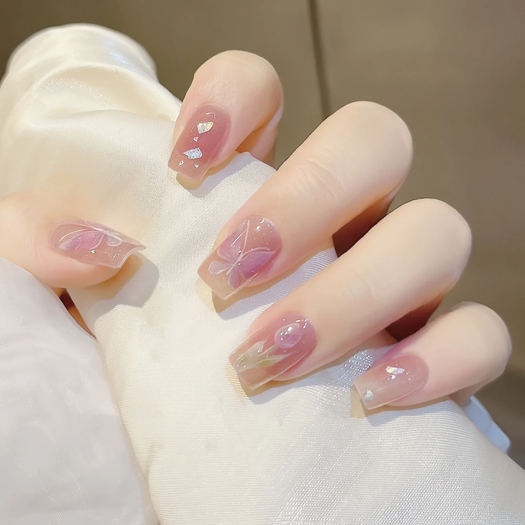 【ES677】半固化凝胶uv半烤美甲贴指甲贴片照灯变硬穿戴甲穿戴式