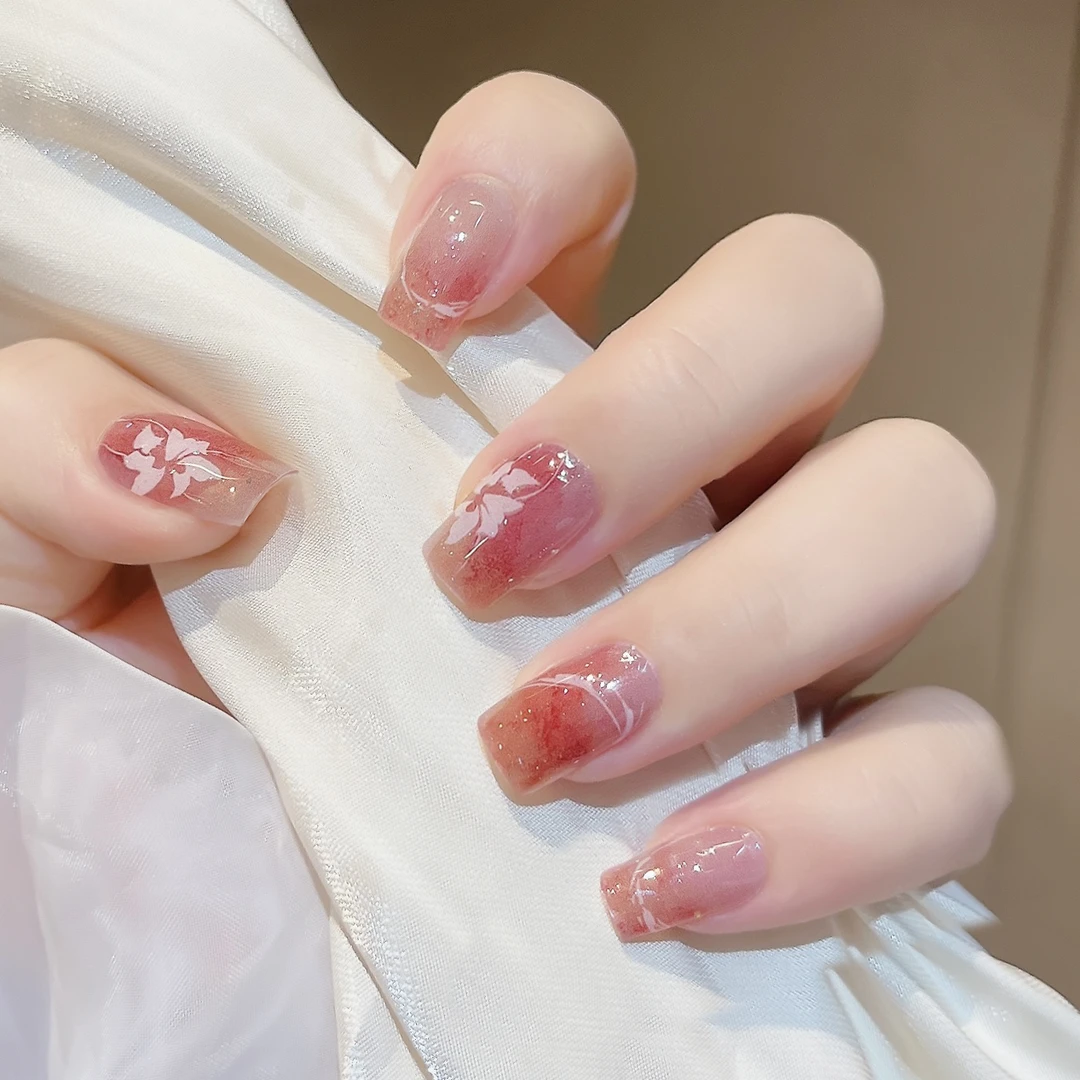 【ES657】半固化凝胶uv半烤美甲贴指甲贴片照灯变硬防水持久穿戴甲