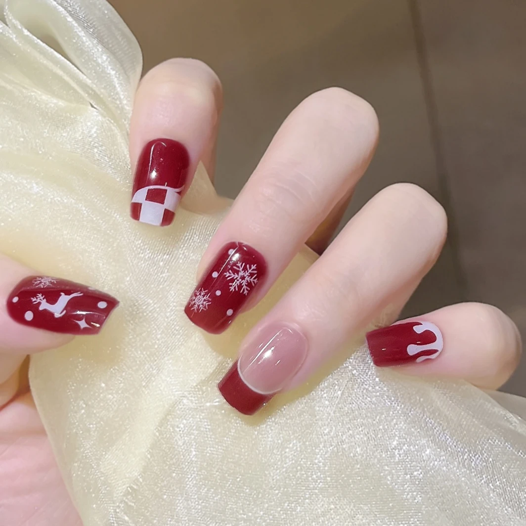 【ES1076】半固化凝胶uv半烤美甲贴指甲贴片照灯变硬穿戴甲穿戴式