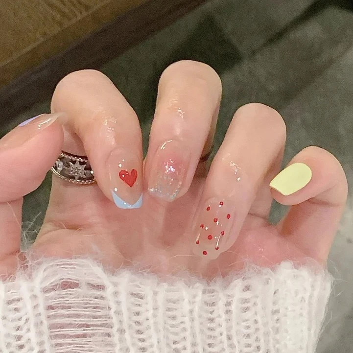 【ES782】半固化凝胶uv半烤美甲贴指甲贴片照灯变硬防水持久穿戴甲