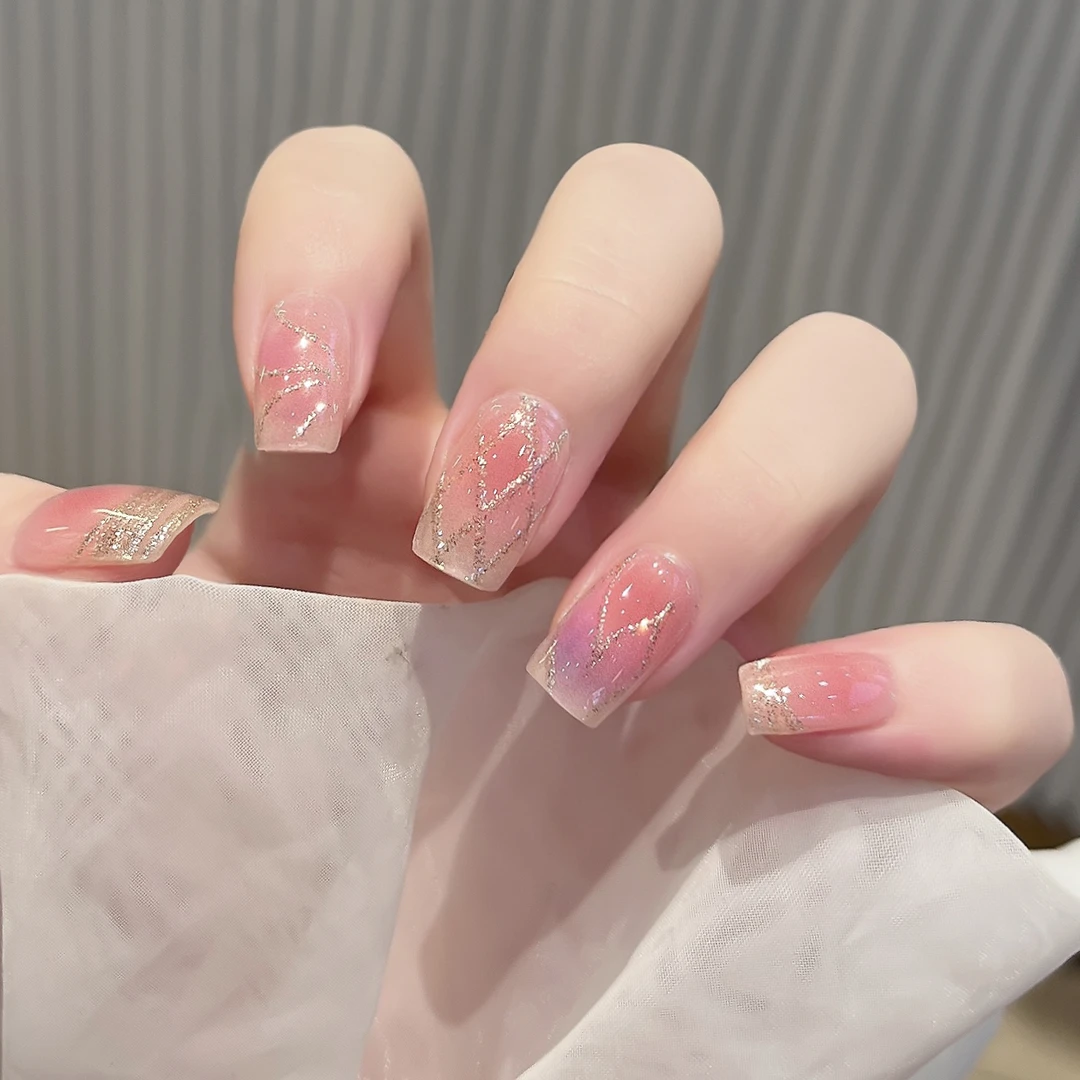 【ES617】半固化凝胶uv半烤美甲贴指甲贴片照灯变硬穿戴甲穿戴式