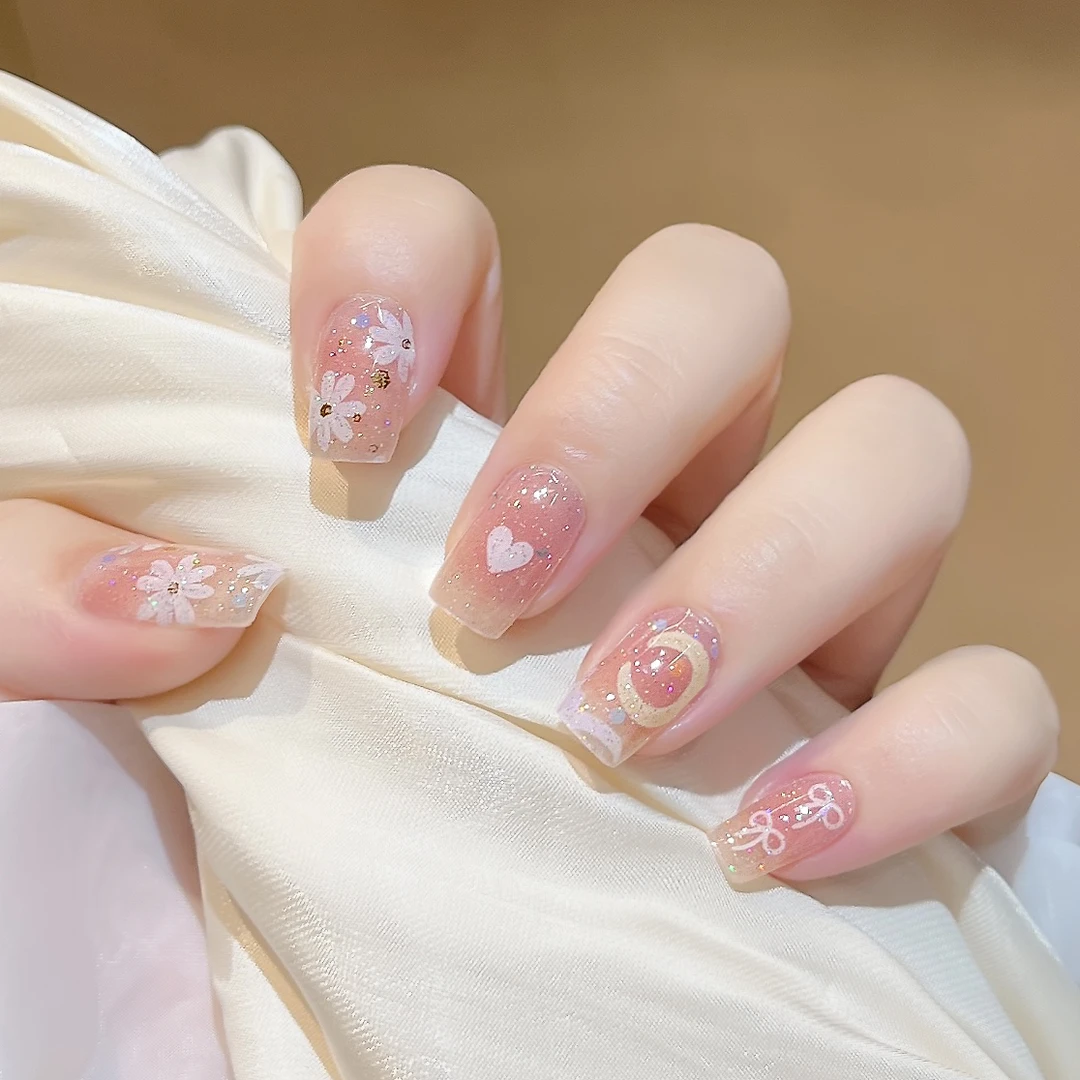 【ES585 七星伴月以粉丝命名】20指照灯变硬的uv半固化凝胶美甲贴纸