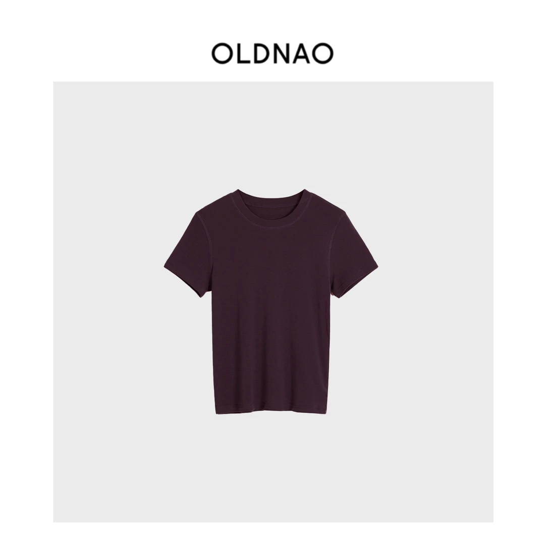 【OLDNAO】软糯明线索罗纳圆领极简T恤-SQ-9128