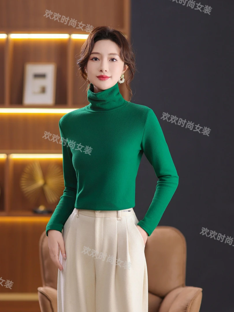 双面澳绒高领打底衫女长袖冬季时尚百搭内搭洋气上衣加厚保暖显瘦