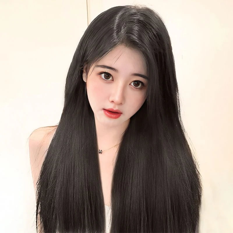假发长全头套式时尚中分无刘海自然仿真长直发气质修脸萝莉Lolita