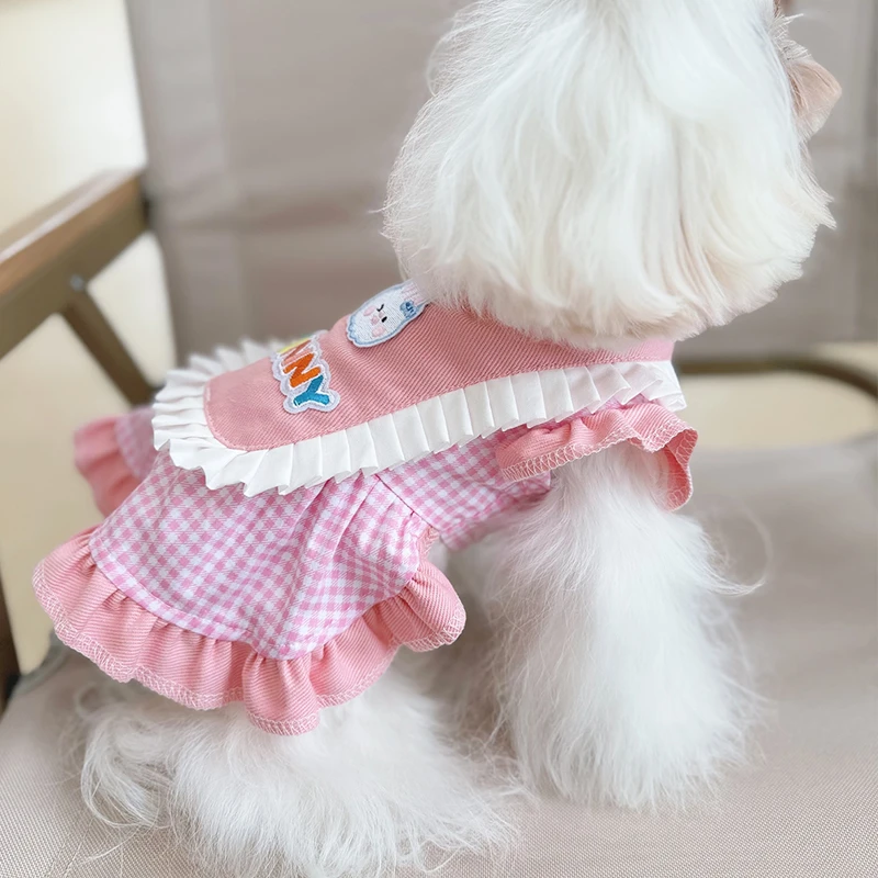 马尔济斯裙子牛仔宠物狗狗公主裙春秋款小狗约克夏小裙子夏季