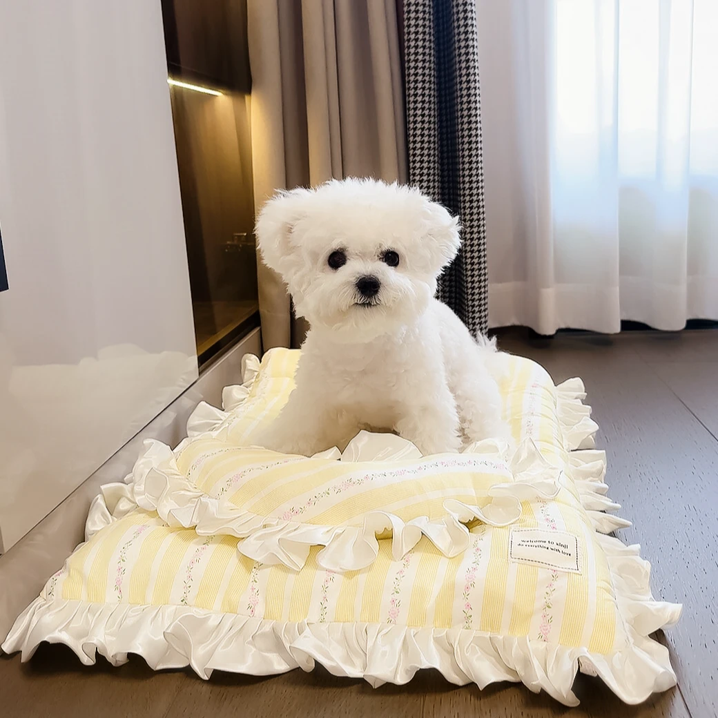 纯棉软软厚垫狗垫子睡觉用四季通用狗窝睡垫狗狗床垫冬天小狗枕头