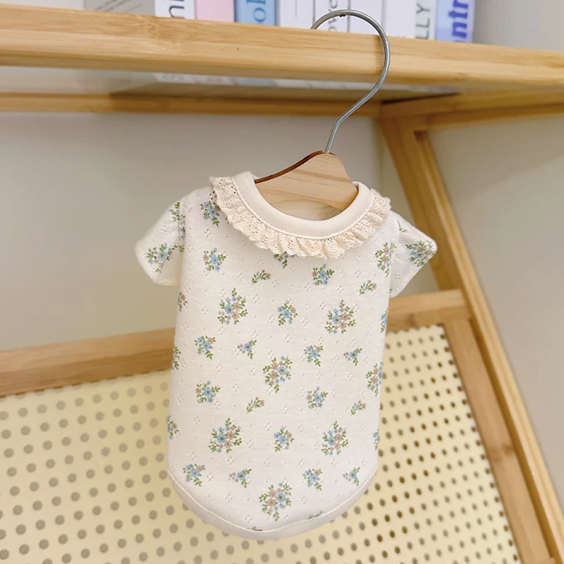 针织碎花夏季宠物飞袖背心猫咪秋装布偶猫防掉毛衣服2024新款