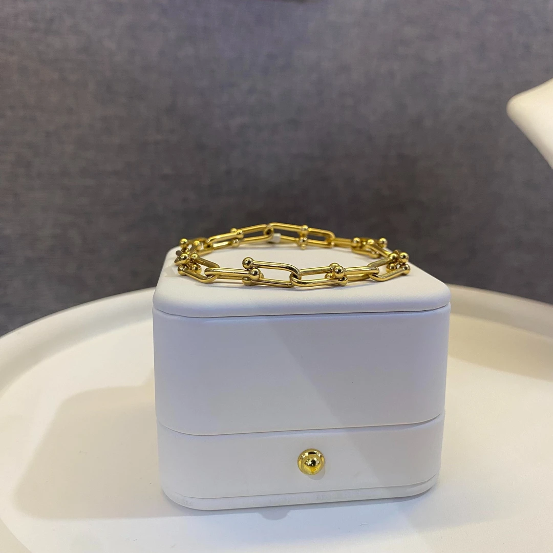 18k金意大利进口设计定制款 马蹄款金手链 重工 大牌 质感 高级