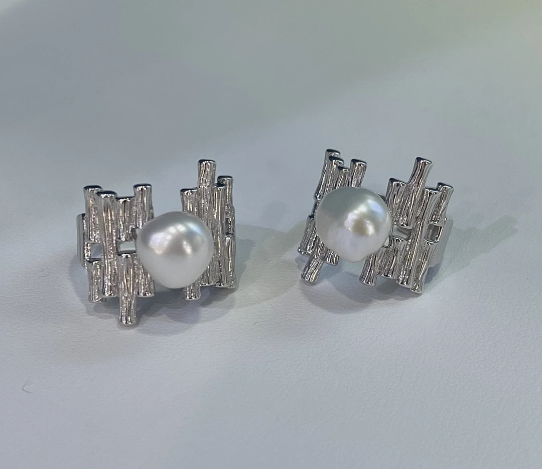 【一轮心动】重工款精选优质极光Keshi野生珍珠戒指9-12多样性发一