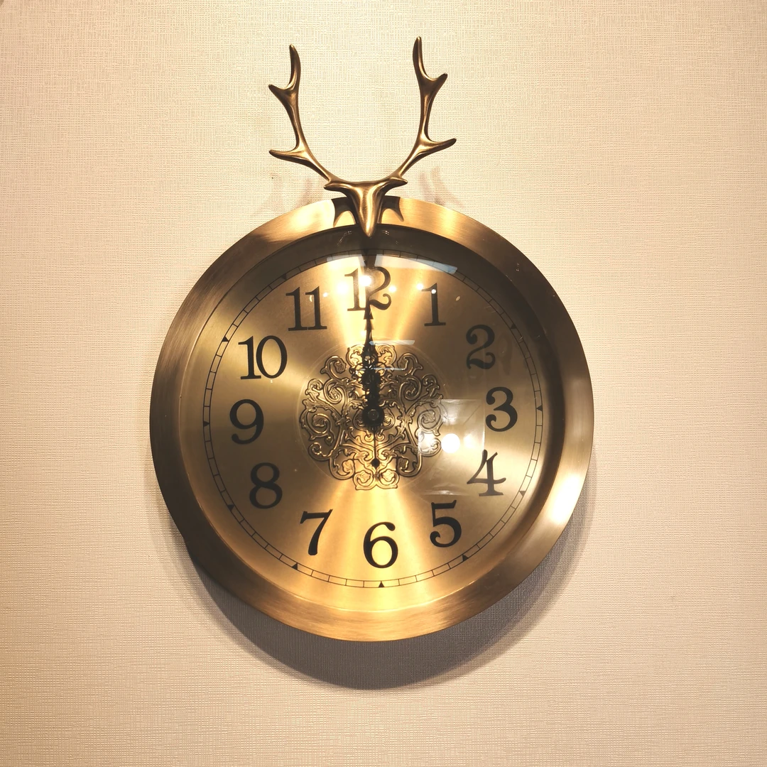 纯铜工艺挂钟鹿头挂钟