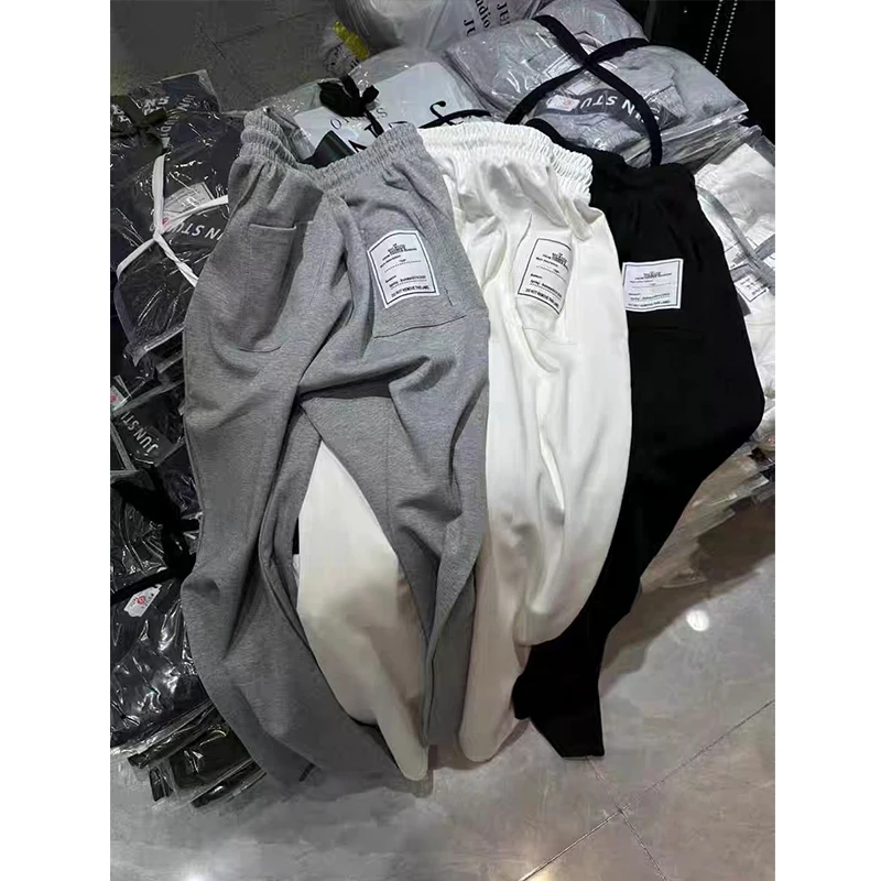 2024秋款复古字母印花运动裤抽绳休闲卫裤直筒宽松阔腿裤 W1366