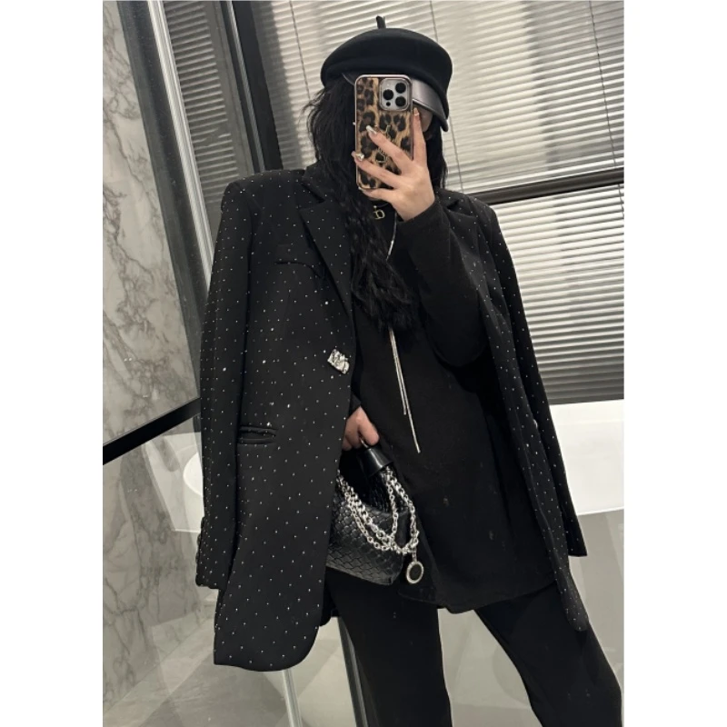 【闪闪人生】气质名媛闪亮烫钻西装外套女高级设计感小西服W4752