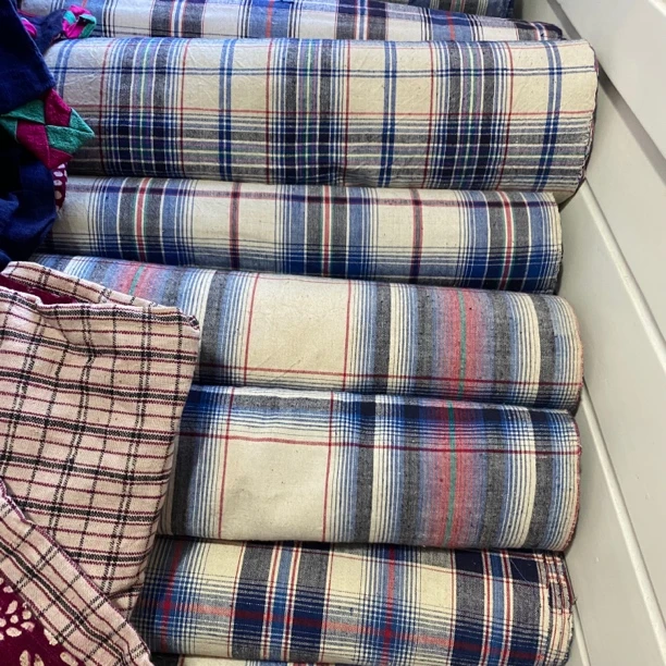 老土布 老粗布 老花布 手纺线 纯手工老物件非遗传承