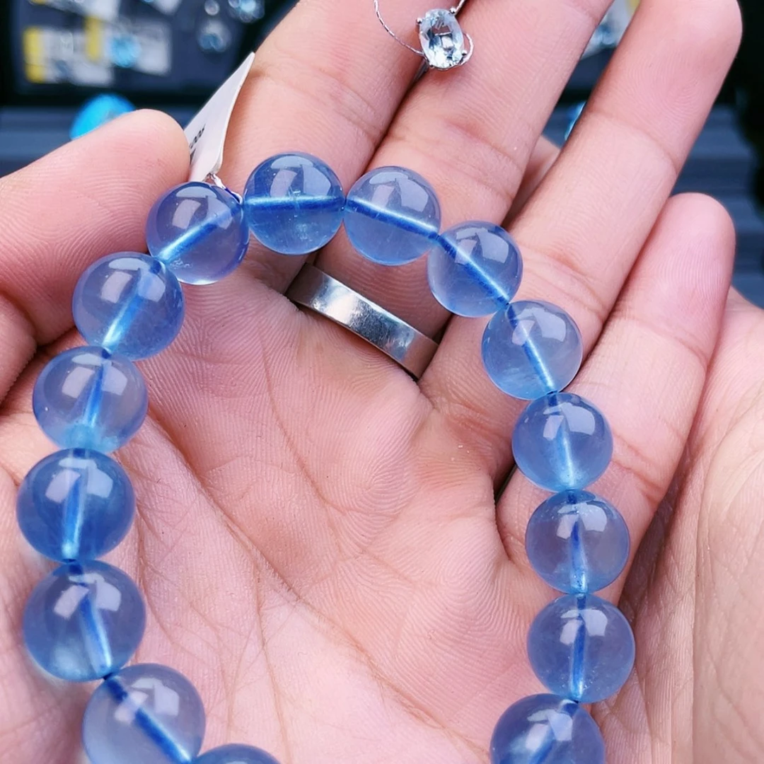 【闪购商品】海蓝宝石戒圈银S925镶嵌游**鱼
