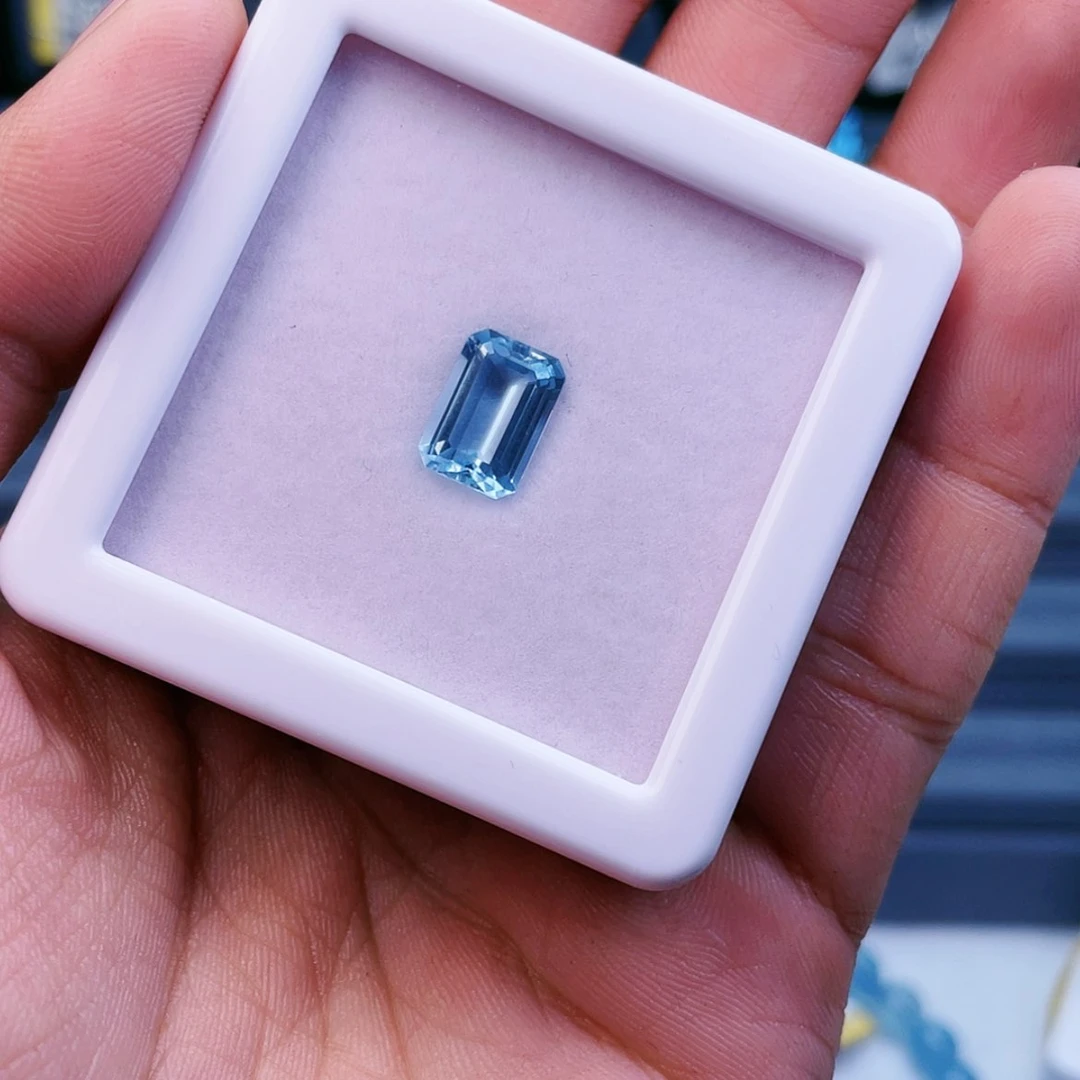 【闪购商品】海蓝宝石戒圈银S925镶嵌Y***N