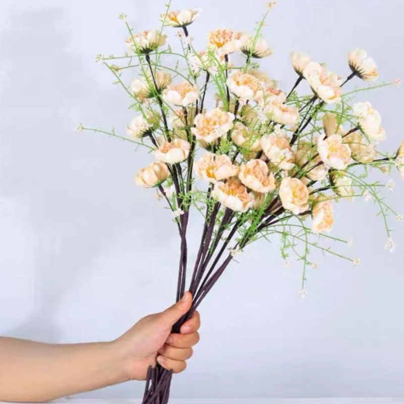 轻奢高档仿真芙蓉花客厅摆件花瓶餐桌杜鹃假花北欧装饰插花摆件