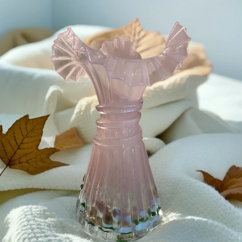 粉色熊猫花瓶【裙摆花瓶】 鲜瓶 现代轻奢琉璃瓶