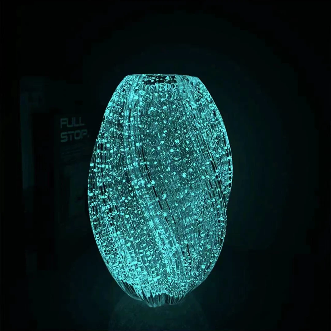 麦芽糖夜光透明玻璃花瓶鲜花干花客厅餐桌装饰品电视柜客厅摆件