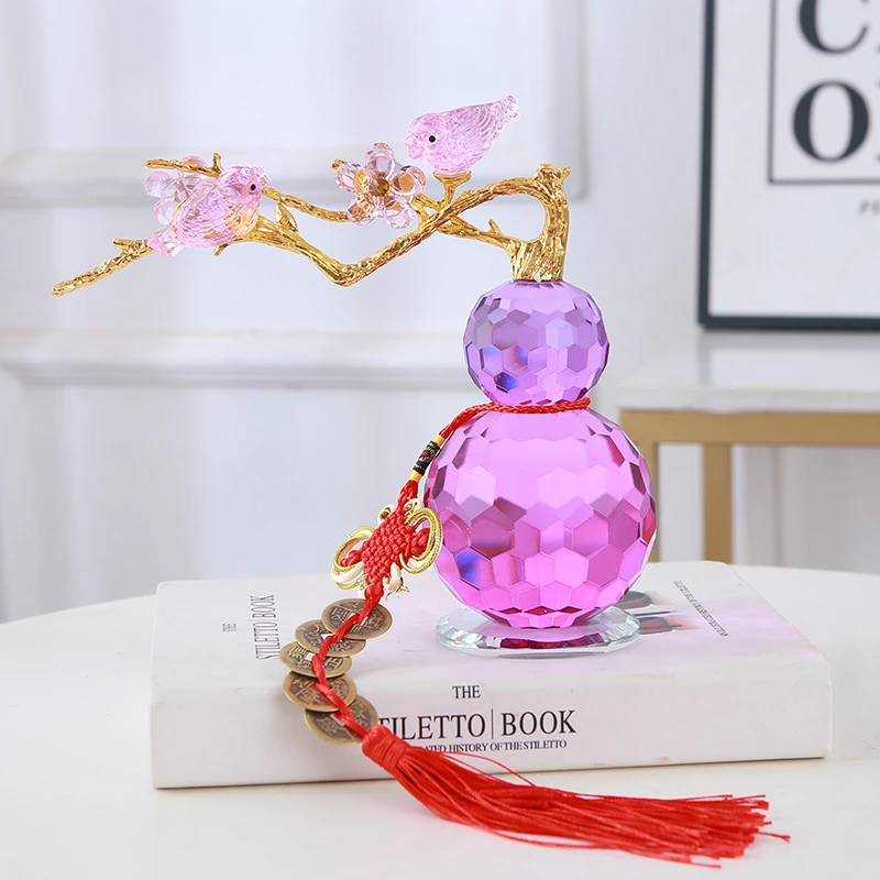 紫水晶葫芦摆件客厅玄关招财位轻奢高档装饰好物乔迁礼品居家