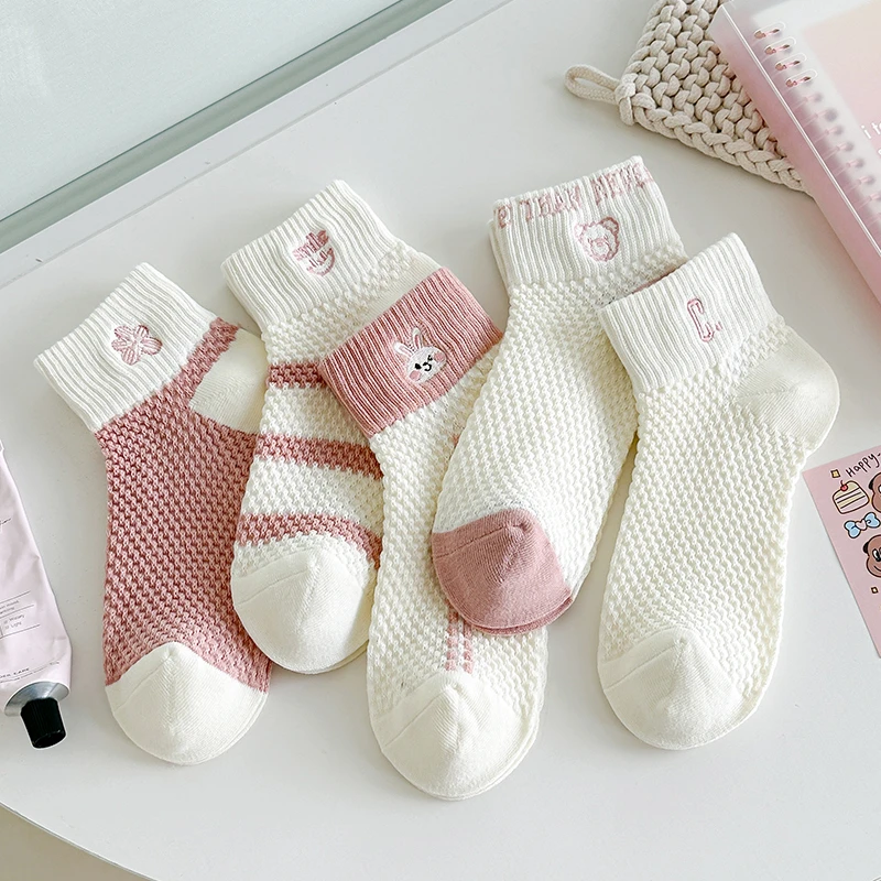 袜子女士棉袜春夏短袜舒适软萌少女可爱透气吸汗不臭脚防勒甜美袜