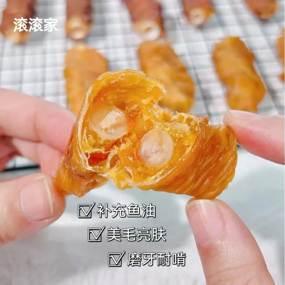 袁滚滚家【鸭肉/鸡肉绕三文鱼骨】自制手工宠物零食美毛护肤营养