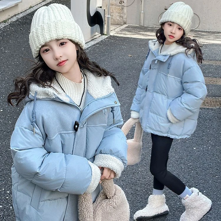 女童冬季洋气加厚儿童时髦休闲棉服外套2024新款中大童5-12岁15岁