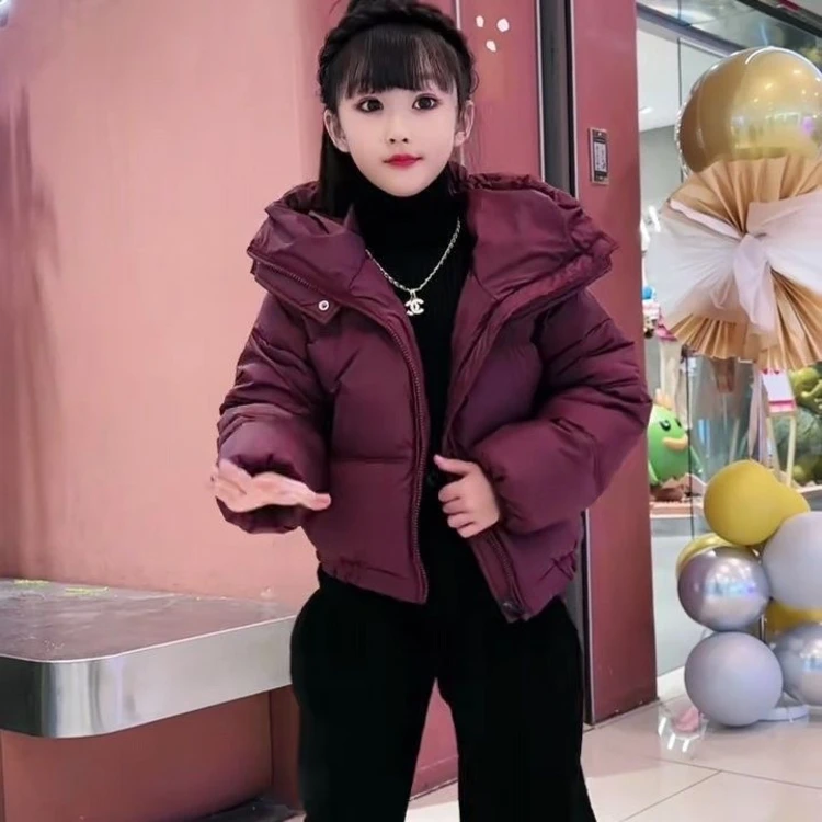 女童冬季洋气短款儿童时髦休闲棉服加厚外套2024新款中大童5-12岁