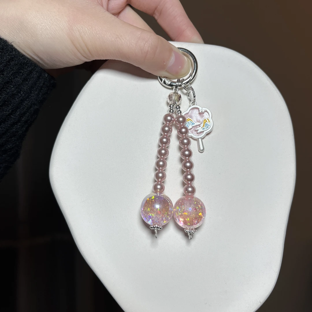 樱桃珍珍手机挂饰创意防丢挂绳轻奢水晶挂件手机链