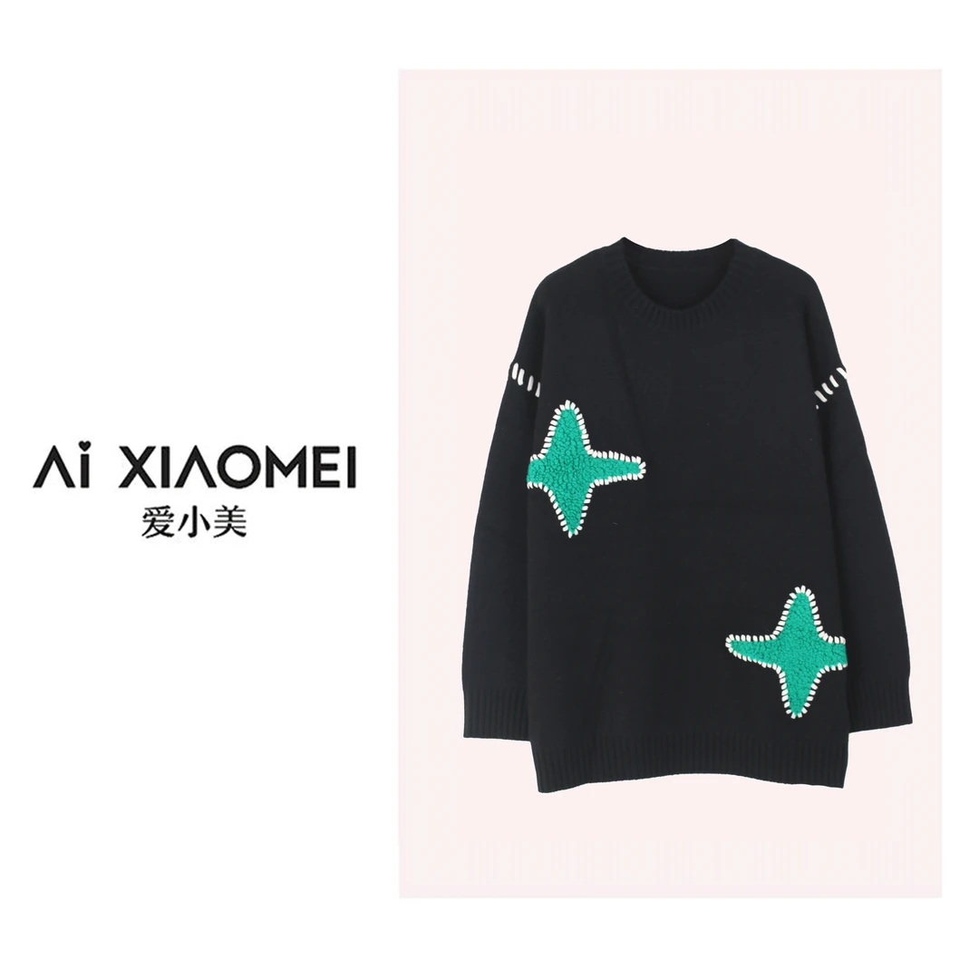 Aixiaomei/爱小美冬季新款加厚100山羊绒套头上衣YR08-1481