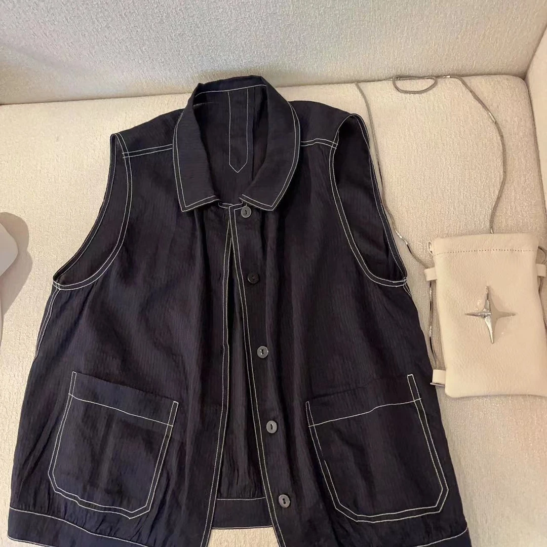 Aixiaomei/爱小美上衣时尚休闲牛仔百搭蓝色女士马甲WT-432网红