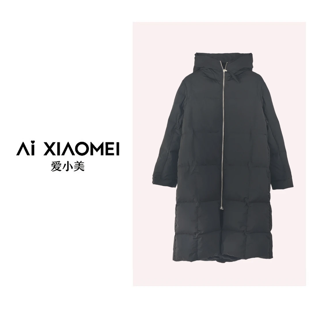 Aixiaomei/爱小美【霍尔多巴鹅绒】中长款连帽95鹅绒服WT-652