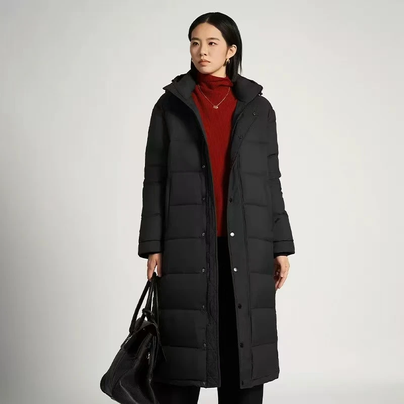 长款羽绒服女冬季男女同款高级感品质网红款加厚防风白色保暖外套