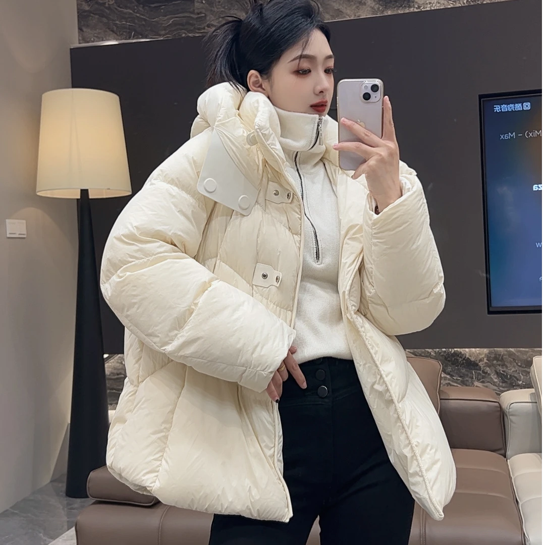 短款羽绒服女2024新款高品质95鹅绒连帽时尚大气保暖外套RQ3548