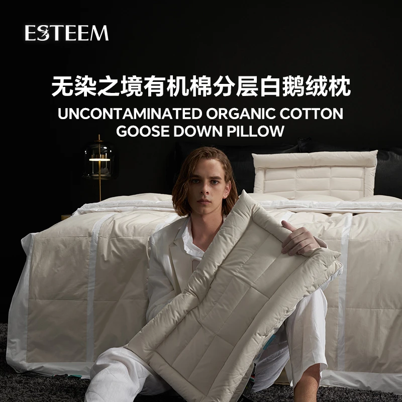 ESTEEM/宜庭无染之境生态有机棉复合分层白鹅绒枕