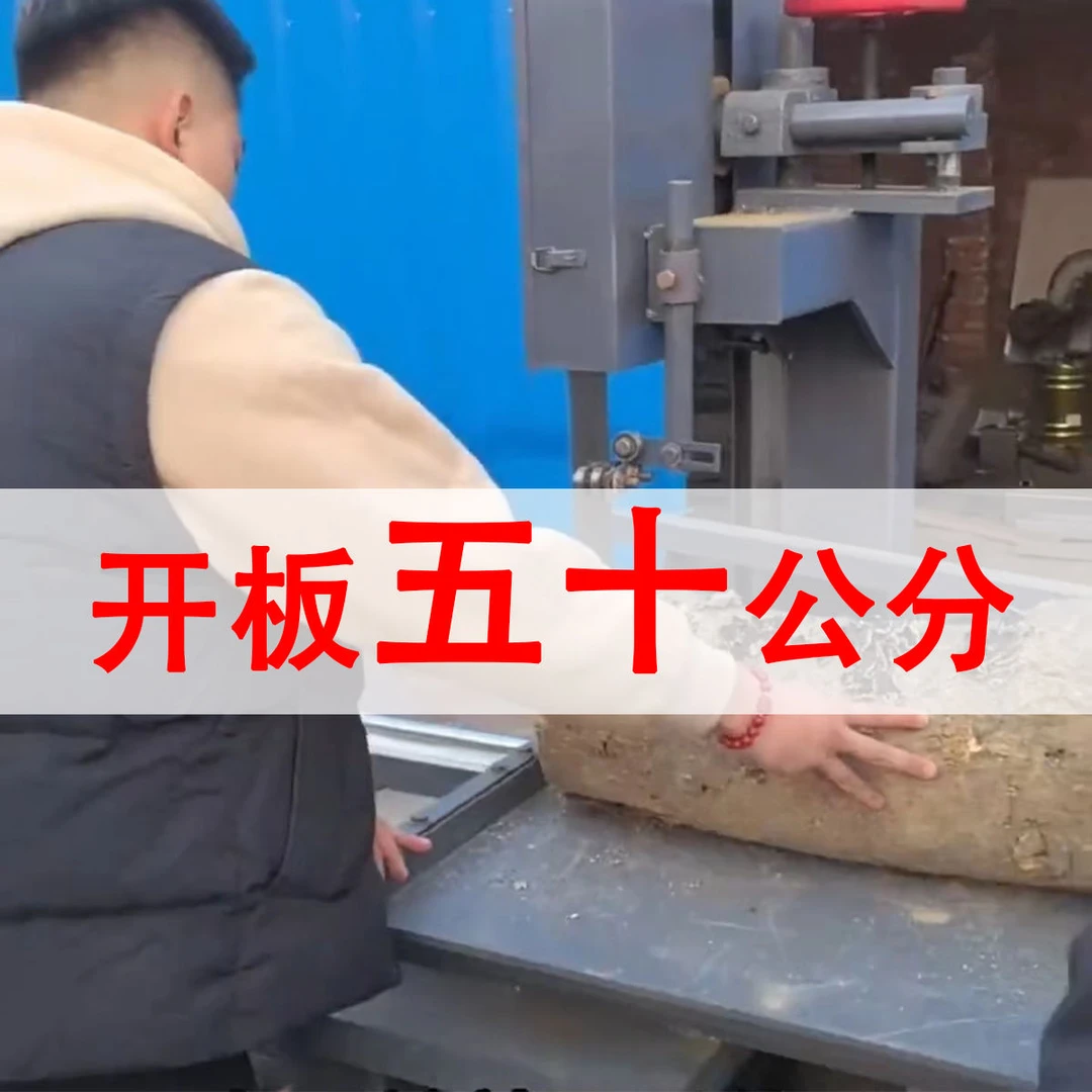 新款开板锯家用改板泡沫切割方木圆木分条推台锯电动立式带锯机器