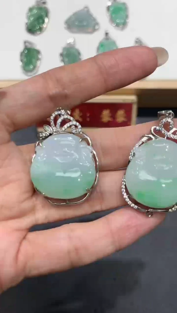 【闪购商品】翡翠吊坠(不含链)银S925镶嵌3多人多样性随机发货1件
