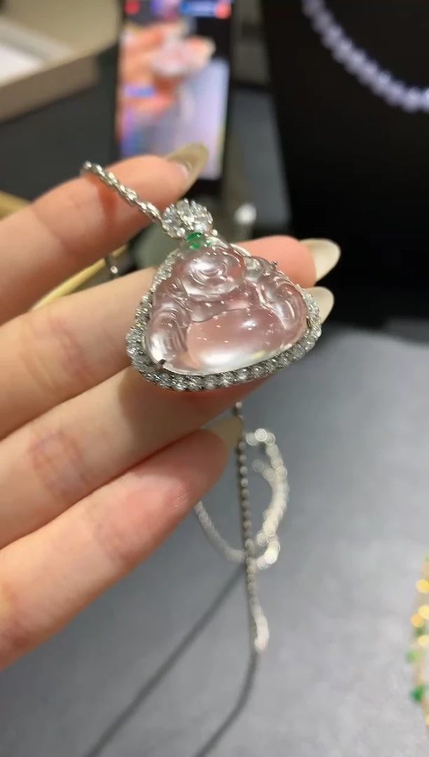 【闪购商品】石英质玉吊坠(不含链)银S925镶嵌5随机发货1件