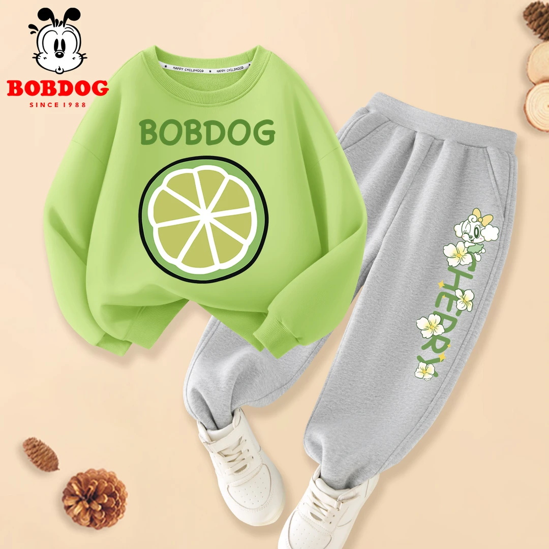 巴布豆儿童套装秋季2024新款宝宝春秋款休闲打底衫女童秋款卫衣潮