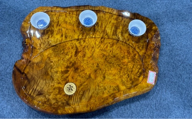 缅甸黄金樟茶盘  百年树根料  爆满树瘤 经典造型  工厂直销