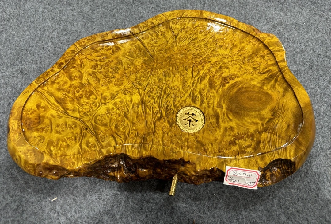 缅甸黄金樟茶盘  百年老树根料  爆满树瘤  厂家直销