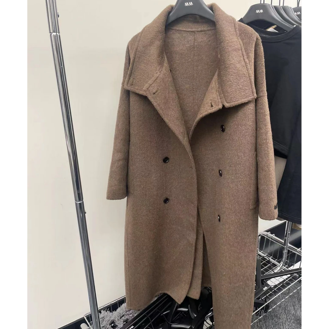 【娜娜专属】A99秋冬新款毛呢外套百搭双面呢中长款女士