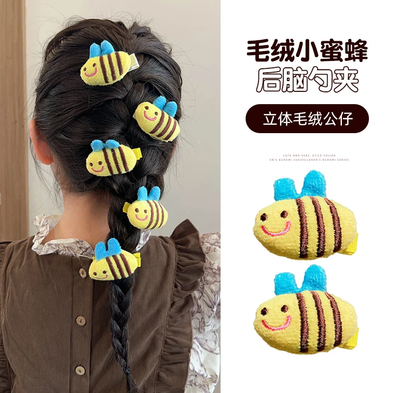 儿童小蜜蜂边夹侧边刘海夹新款女童头饰后脑勺发卡可爱宝宝发饰