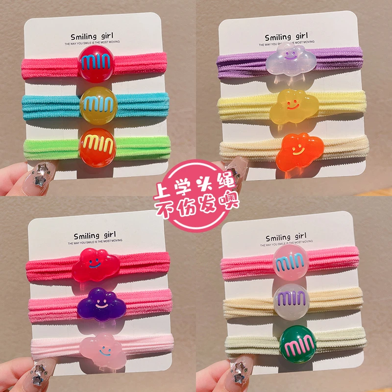 儿童发饰新款头饰发卡小女孩发绳高弹力皮筋公主小宝宝扎发不伤发