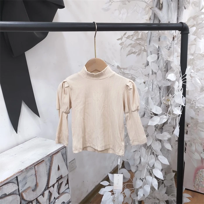 P376杏色打底衫童装