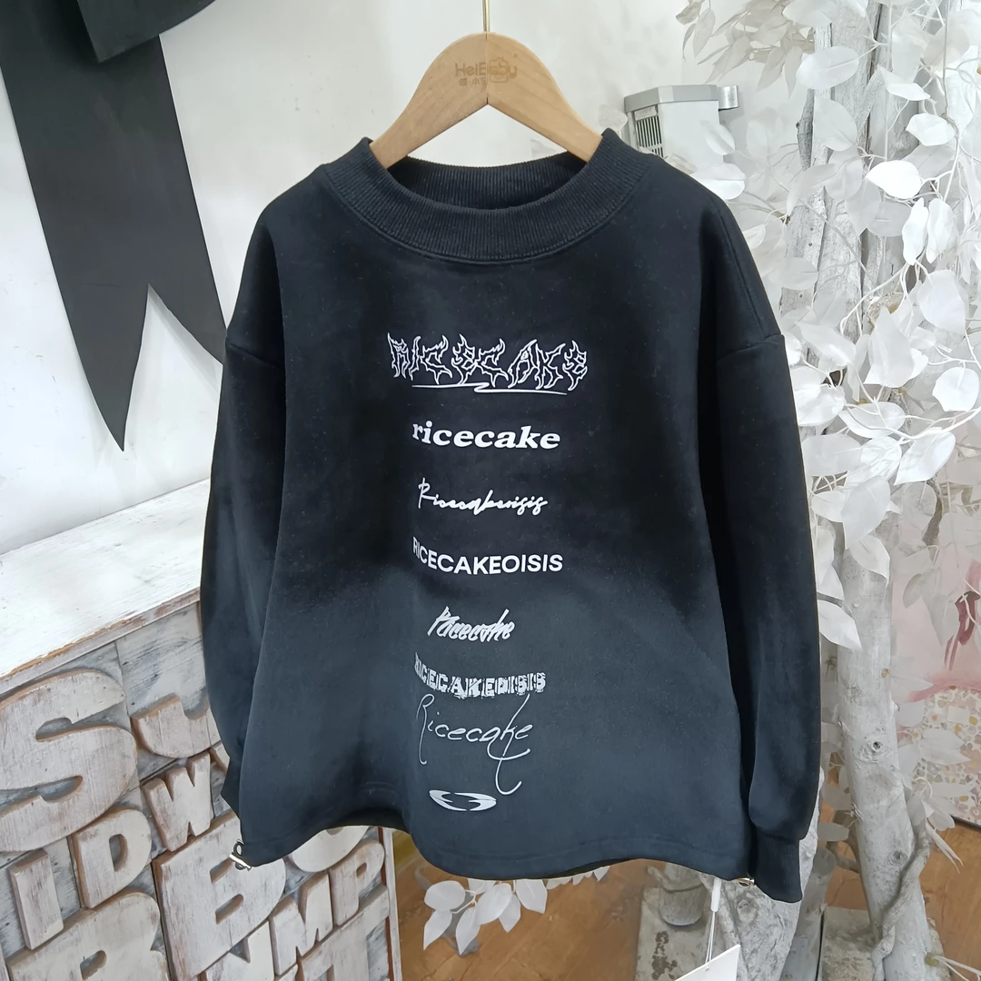 P696黑灰色加厚青少年卫衣